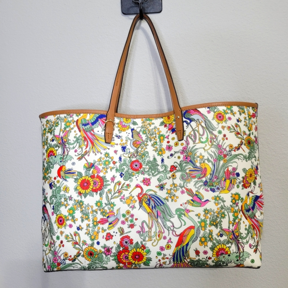 Tory Burch Kerrington Square tote New Ivory MFO Paradise Floral